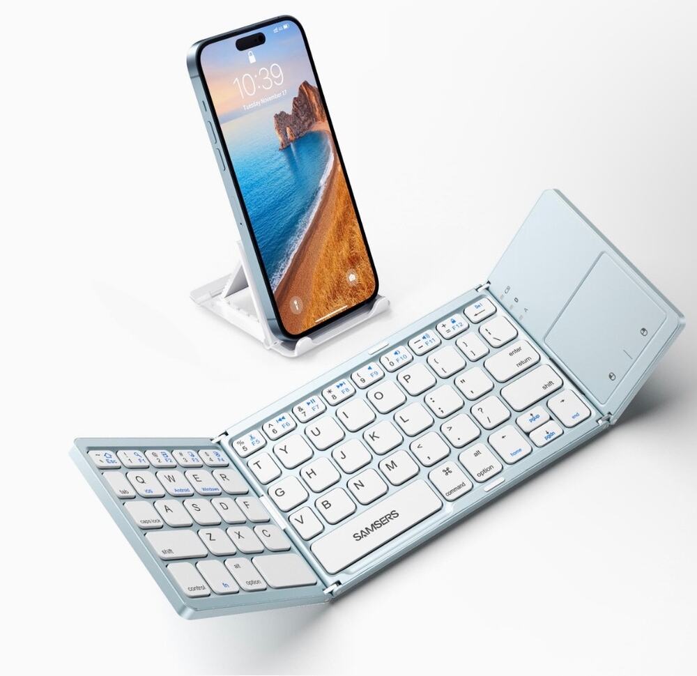 Samsers Foldable Wireless Keyboard w/Touchpad for Phone/Mobile/Tablet New